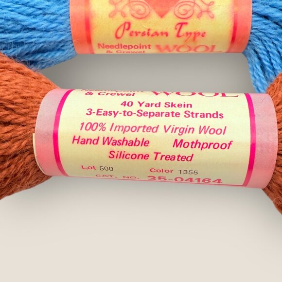 Lot of 9 Vintage Lee Wards Persian Type Needlepoint Crewel Wool Yarn New - Picture 4 of 4